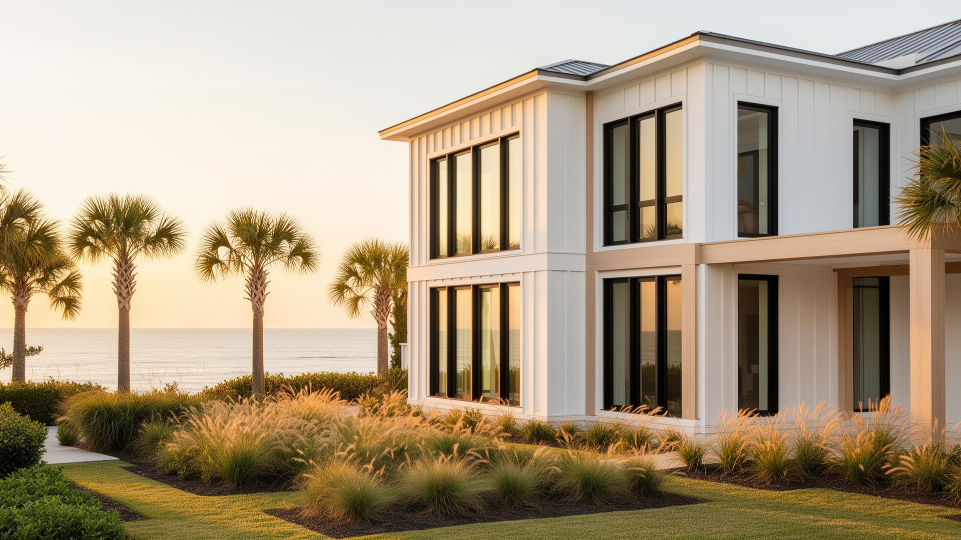 Luxury estate at twilight